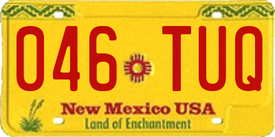 NM license plate 046TUQ