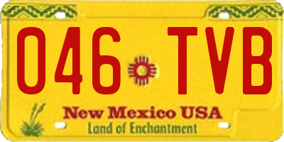NM license plate 046TVB