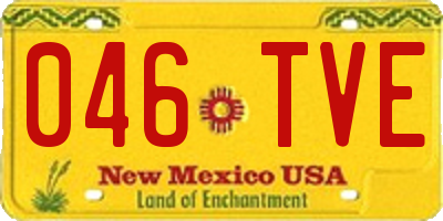 NM license plate 046TVE