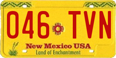 NM license plate 046TVN