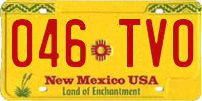 NM license plate 046TVO