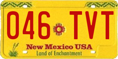 NM license plate 046TVT
