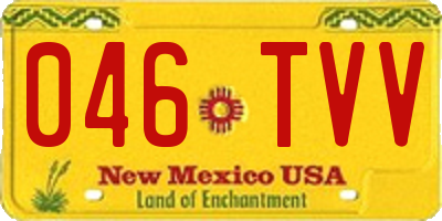 NM license plate 046TVV