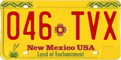 NM license plate 046TVX