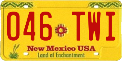 NM license plate 046TWI