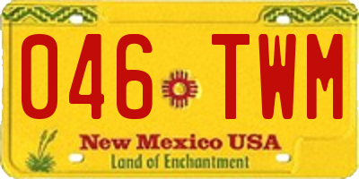 NM license plate 046TWM