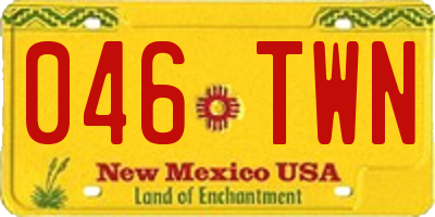 NM license plate 046TWN