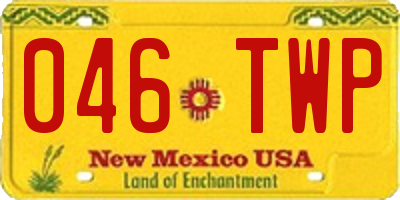 NM license plate 046TWP
