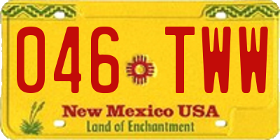 NM license plate 046TWW