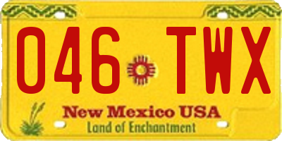 NM license plate 046TWX
