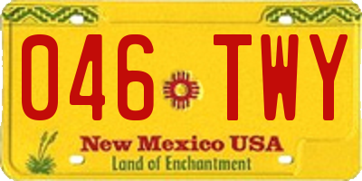 NM license plate 046TWY