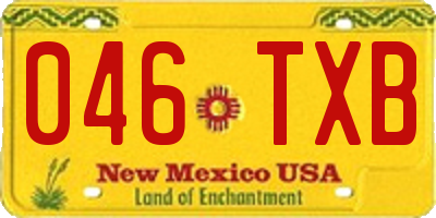 NM license plate 046TXB