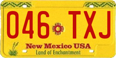 NM license plate 046TXJ