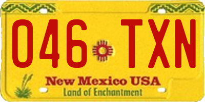 NM license plate 046TXN