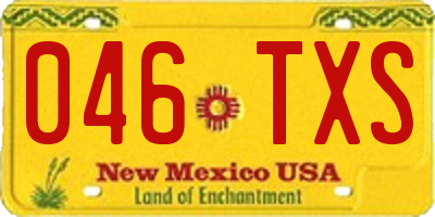 NM license plate 046TXS