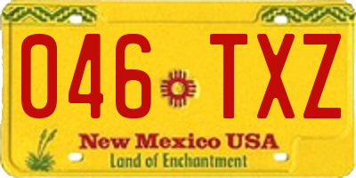 NM license plate 046TXZ