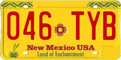 NM license plate 046TYB