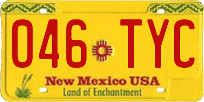 NM license plate 046TYC