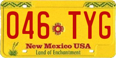 NM license plate 046TYG