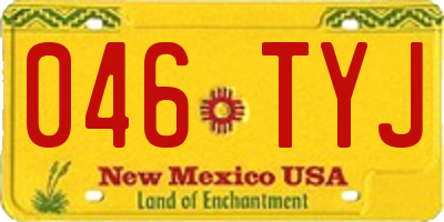 NM license plate 046TYJ
