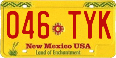 NM license plate 046TYK