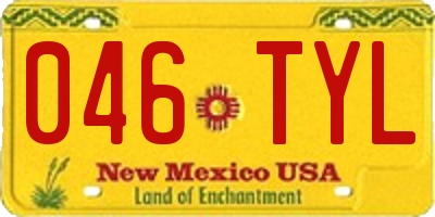 NM license plate 046TYL