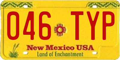 NM license plate 046TYP