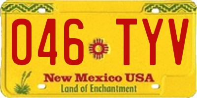 NM license plate 046TYV