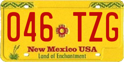 NM license plate 046TZG