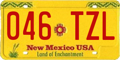 NM license plate 046TZL