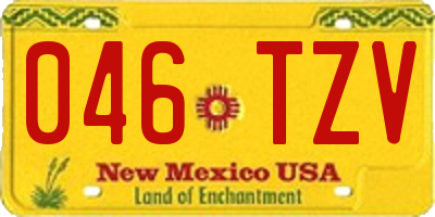 NM license plate 046TZV