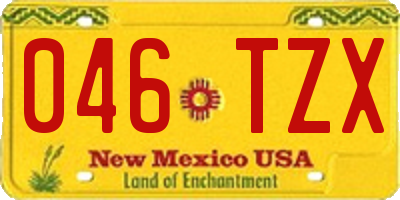 NM license plate 046TZX