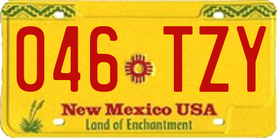 NM license plate 046TZY