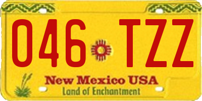 NM license plate 046TZZ