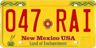 NM license plate 047RAI