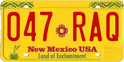 NM license plate 047RAQ