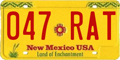 NM license plate 047RAT