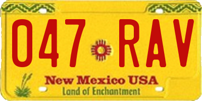 NM license plate 047RAV