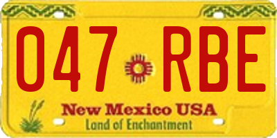 NM license plate 047RBE