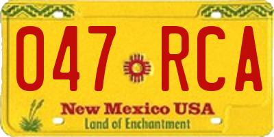 NM license plate 047RCA