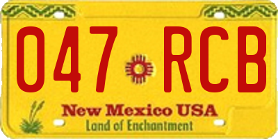 NM license plate 047RCB
