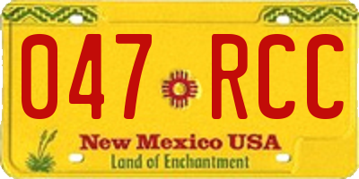NM license plate 047RCC