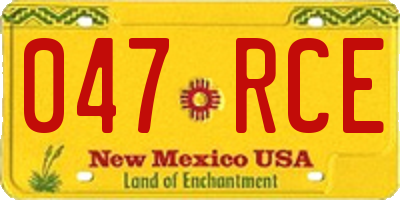 NM license plate 047RCE