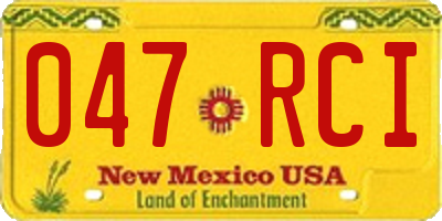 NM license plate 047RCI
