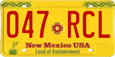 NM license plate 047RCL
