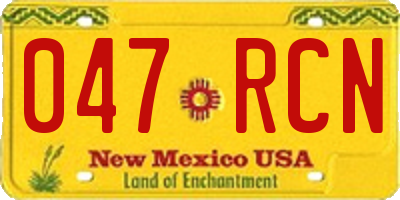 NM license plate 047RCN