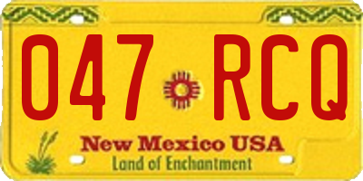 NM license plate 047RCQ
