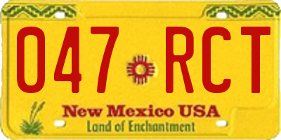 NM license plate 047RCT