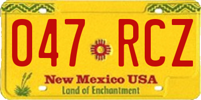 NM license plate 047RCZ