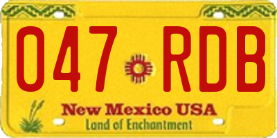 NM license plate 047RDB